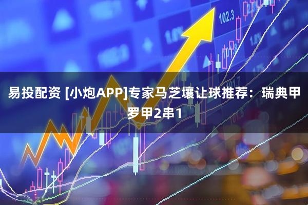 易投配资 [小炮APP]专家马芝壤让球推荐：瑞典甲罗甲2串1